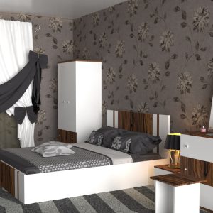 سرویس خواب دونفره طرح پاتخت دو رنگ MDF